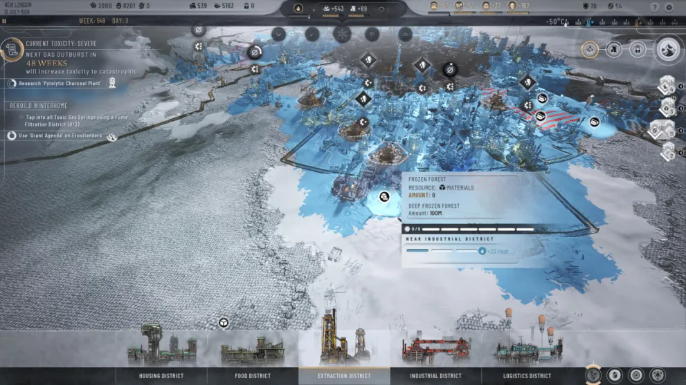 View of Infinite Resource Extraction Spot in Frostpunk 2