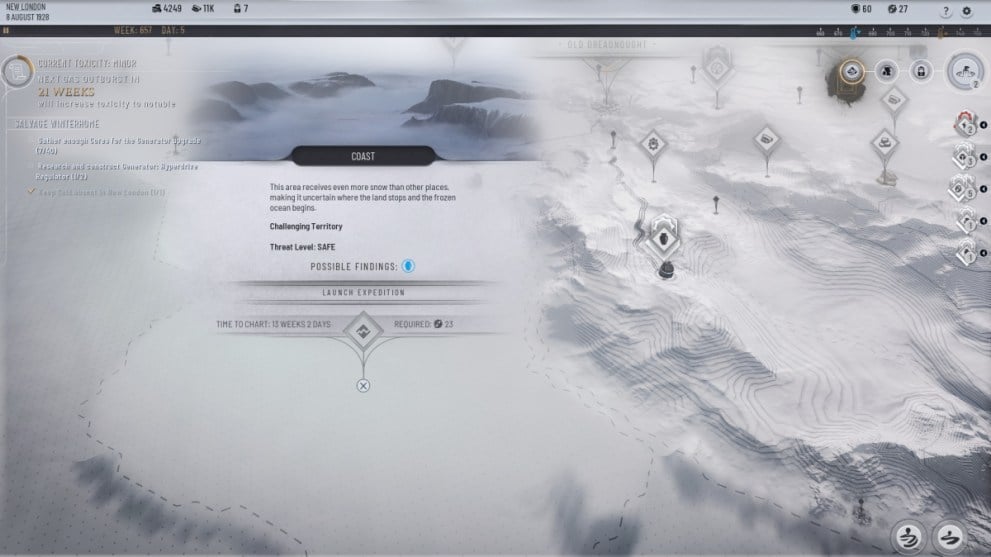 View of Launch Expedition Screen in Frostpunk 2