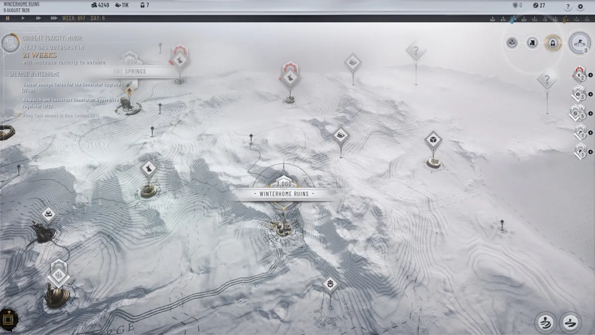 View of Winterhome From Frostlands Map in Frostpunk 2