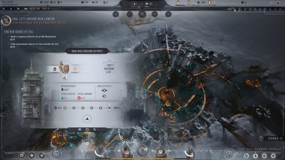 View of Workforce Slider in Frostpunk 2