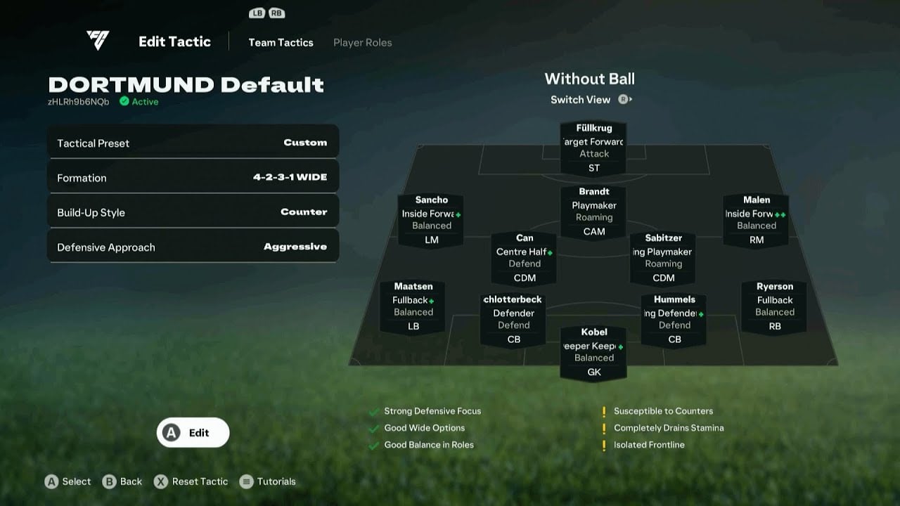 Best Formation to Use in FC 25 - formation screen in fC 25