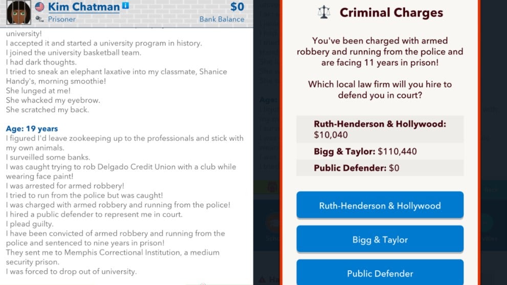 bitlife caught by police