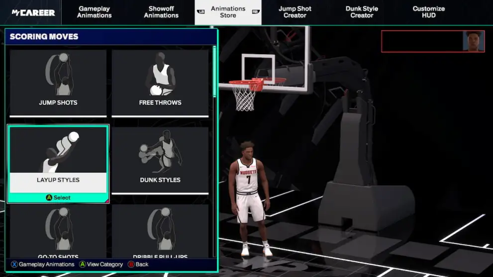 Dunk and layup animation store in NBA 2K25