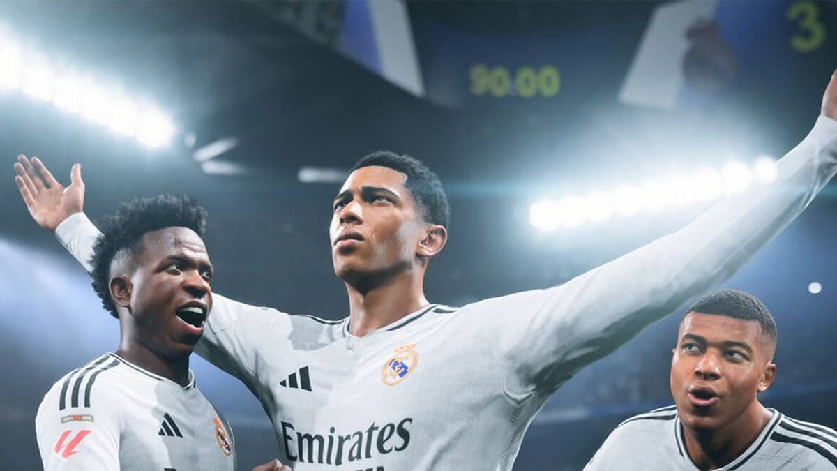 EA Sports FC 25 Real Madrid players celebrating