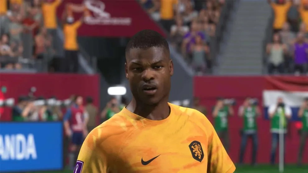 Image of Denzel Dumfries wearing Netherlands shirt in EA Sports FC 25