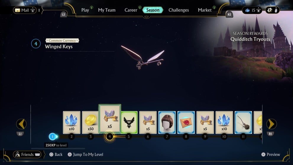 Winged Keys in Harry Potter: Quidditch Champions, a common currency in the game