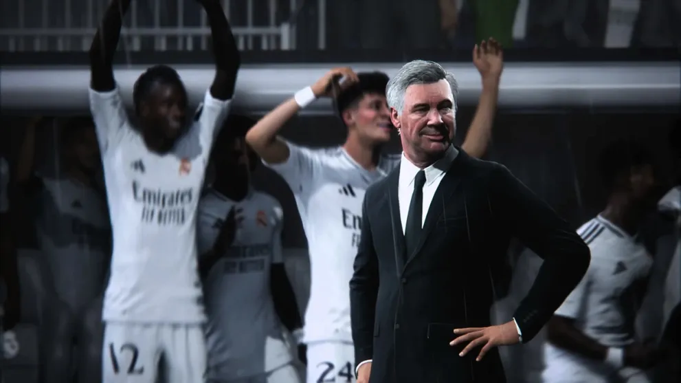 How to earn seasons sp fast in ea fc 25 - Ancelotti and the team celebrating