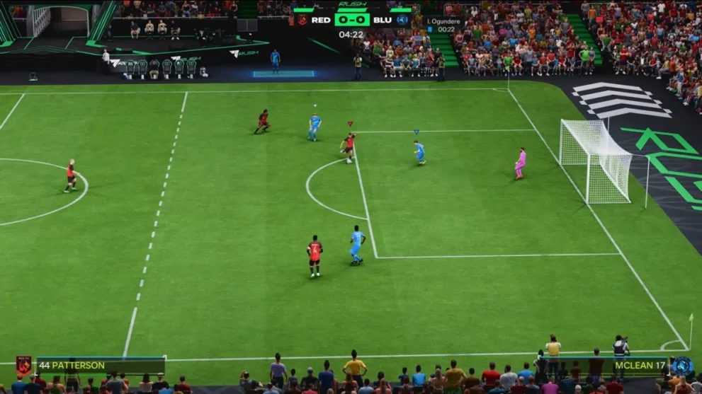 A match in progress in EA FC 25 Rush mode.