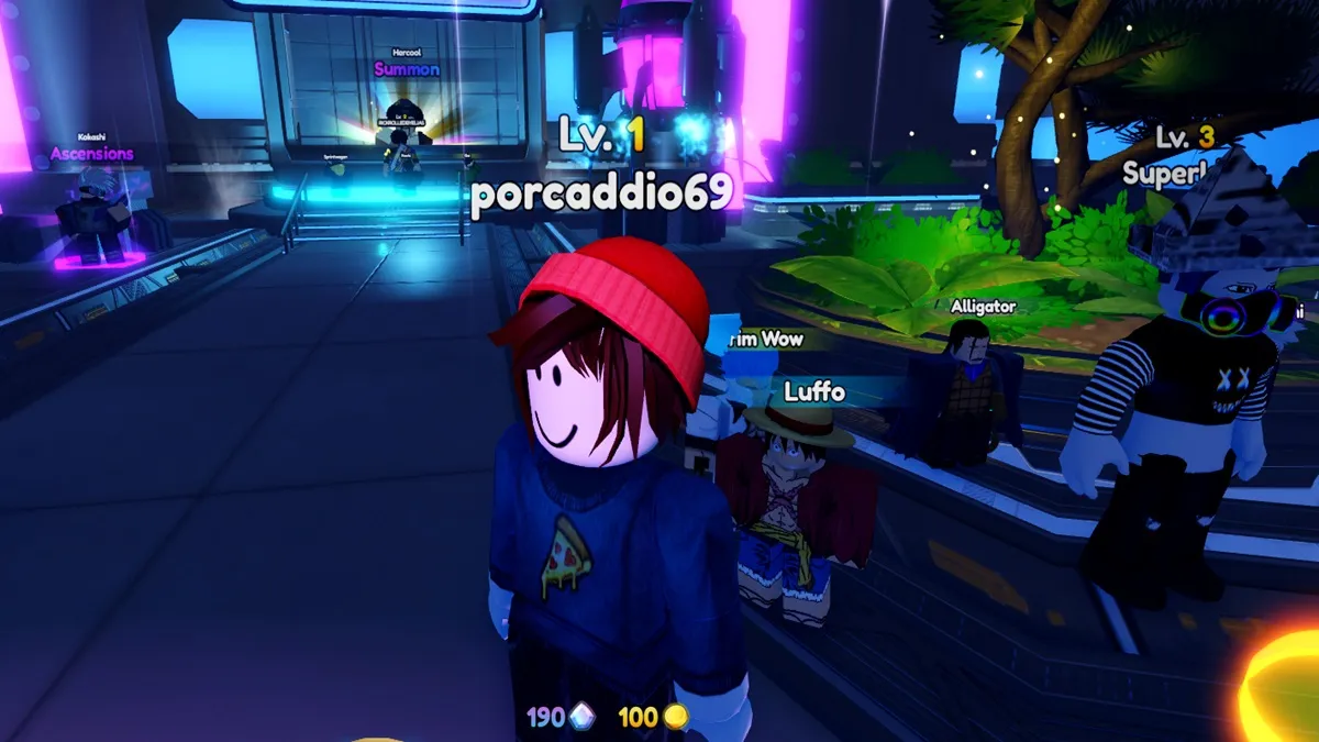 How to Trade in Anime Vanguards - character in Roblox walking around