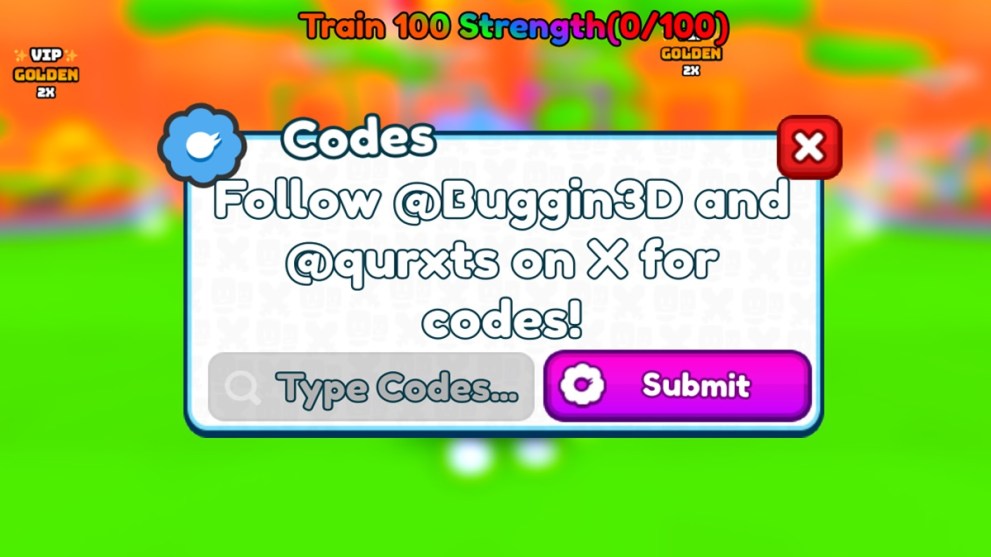 Codes text box in Muscle race simulator