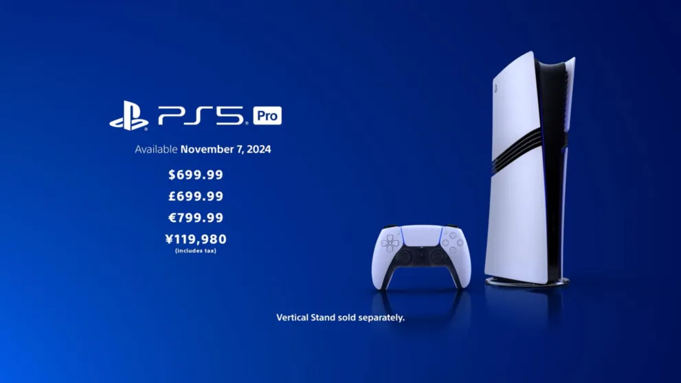 The PS5 Pro price in various currencies including $699.99 and £699.99