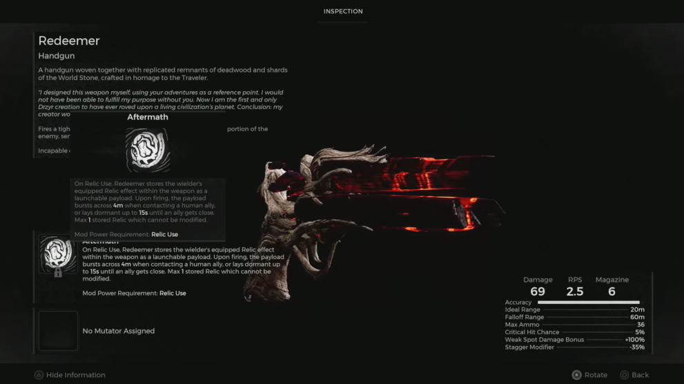 Remnant 2 red pistol redeemer The Dark Horizon DLC weapon