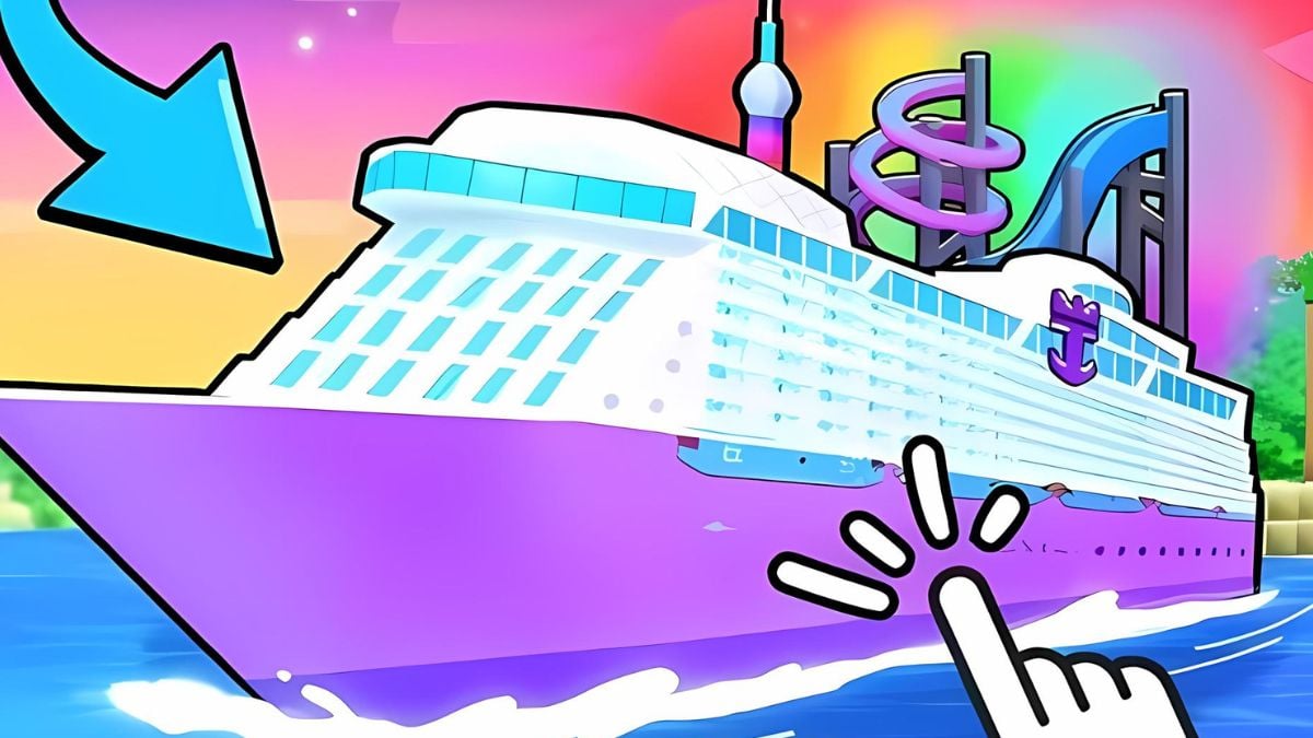 Cruise ship in the Ship Evolution Idle Clicker Roblox experience