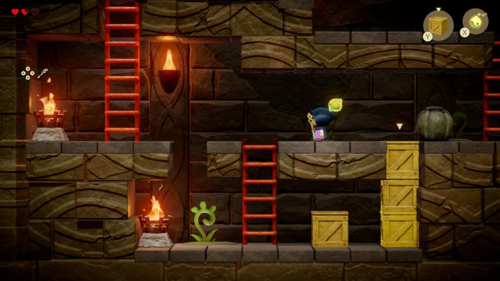 zelda in a 2D dungeon puzzle