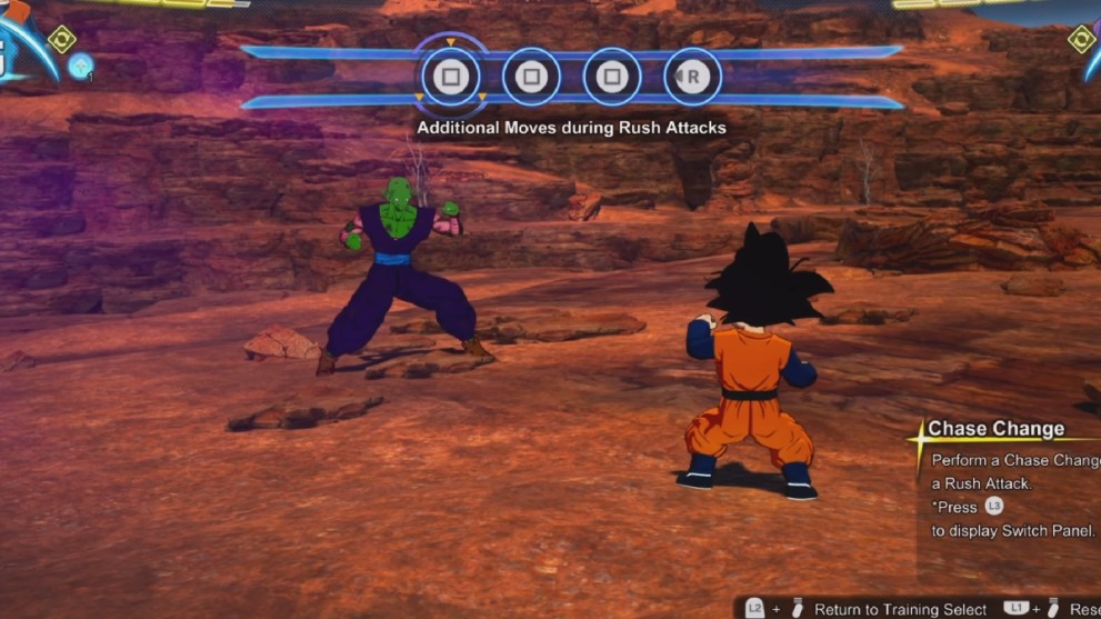 Dragon Ball Sparking Zero goten vs piccolo chase change tutorial controls