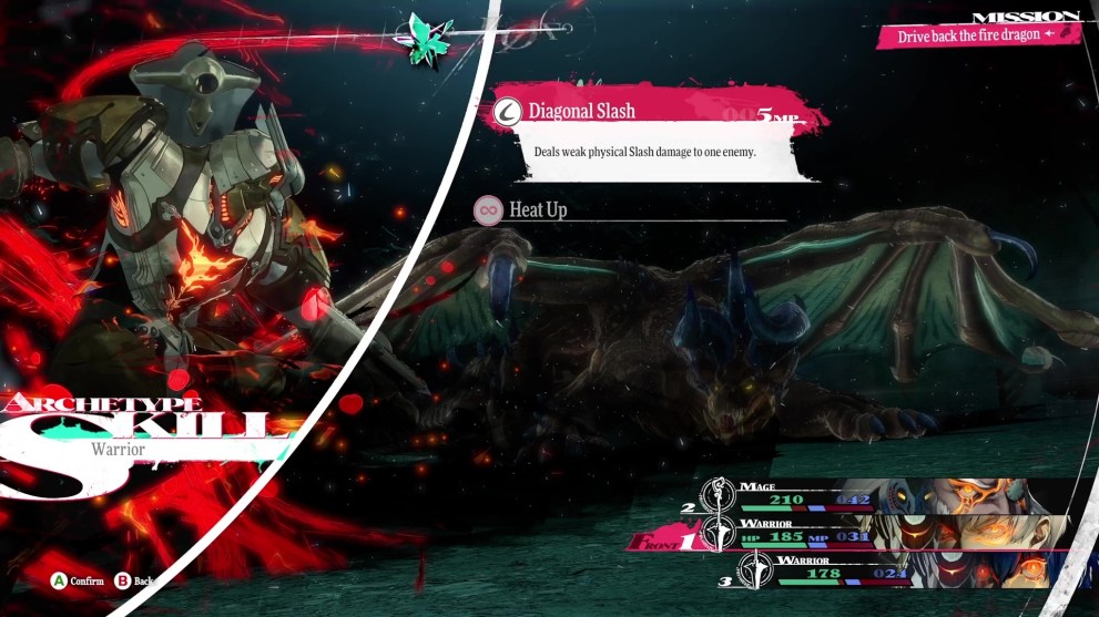 Using the Warrior in Metaphor: ReFantazio in the boss fight against Fire Dragon Mauna