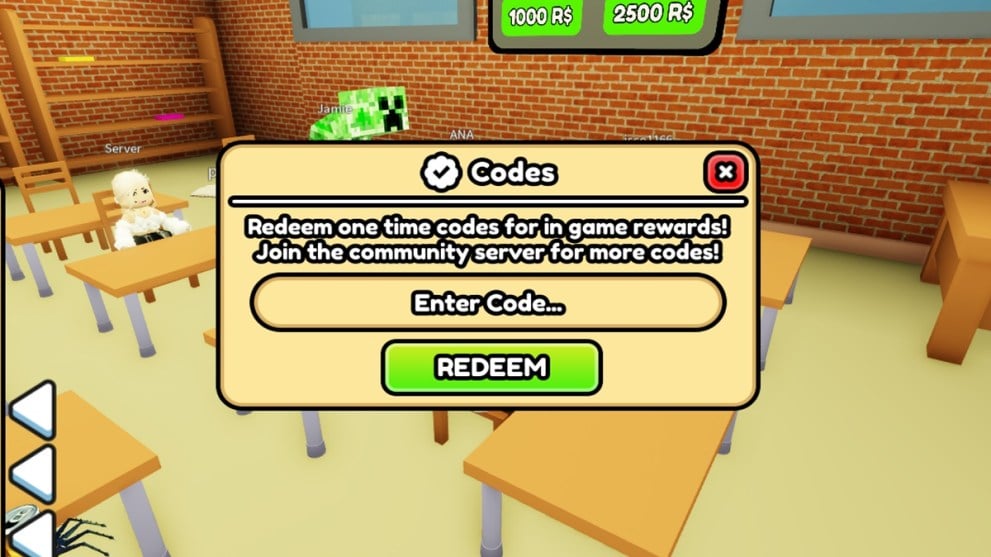 Text code box in prank the teacher