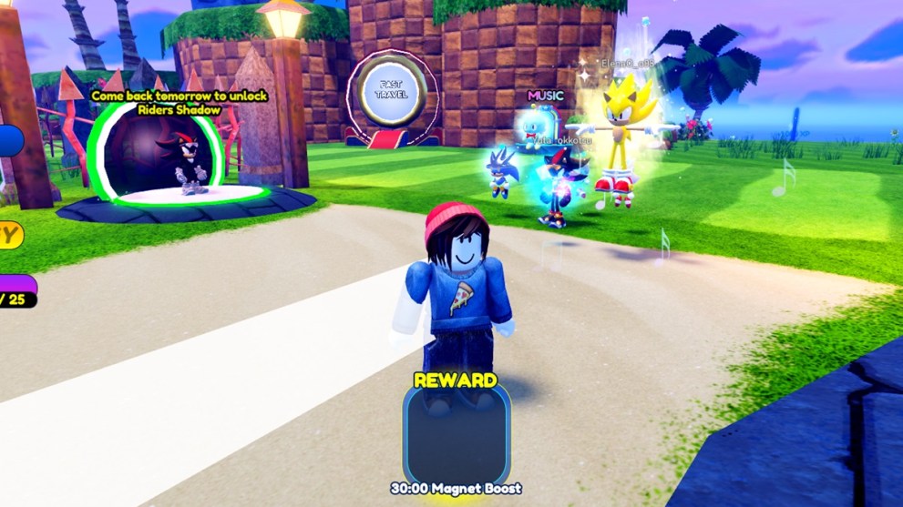 Roblox character with Sonic characters