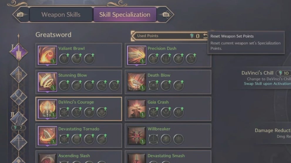 Throne and Liberty Skill Specialization Points reset option