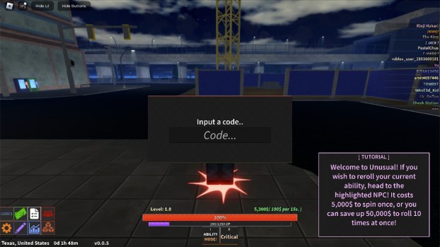 Roblox Unusual Codes (May 2025) - Twinfinite