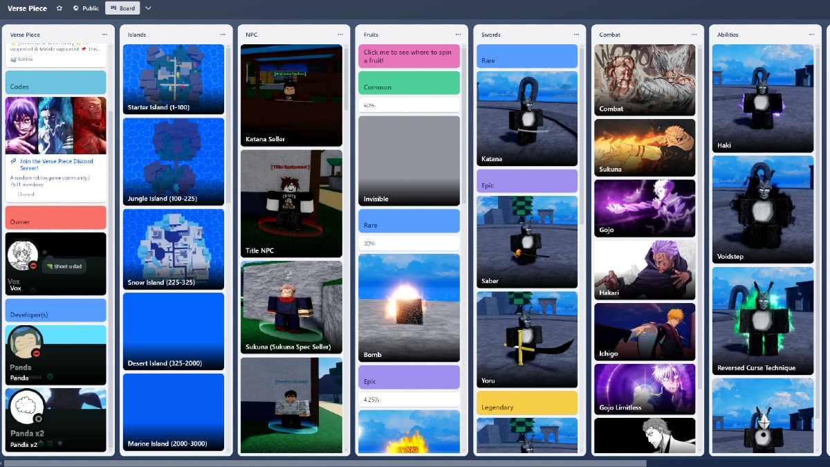 Verse piece trello and discord links april 2025 twinfinite