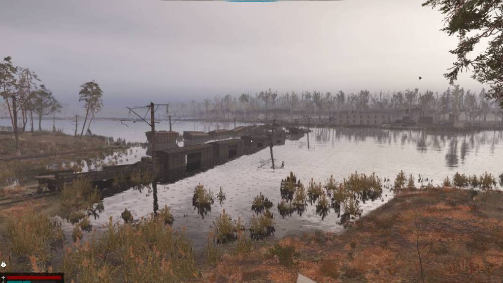 STALKER 2 path to quiet with trains crossing river wild island