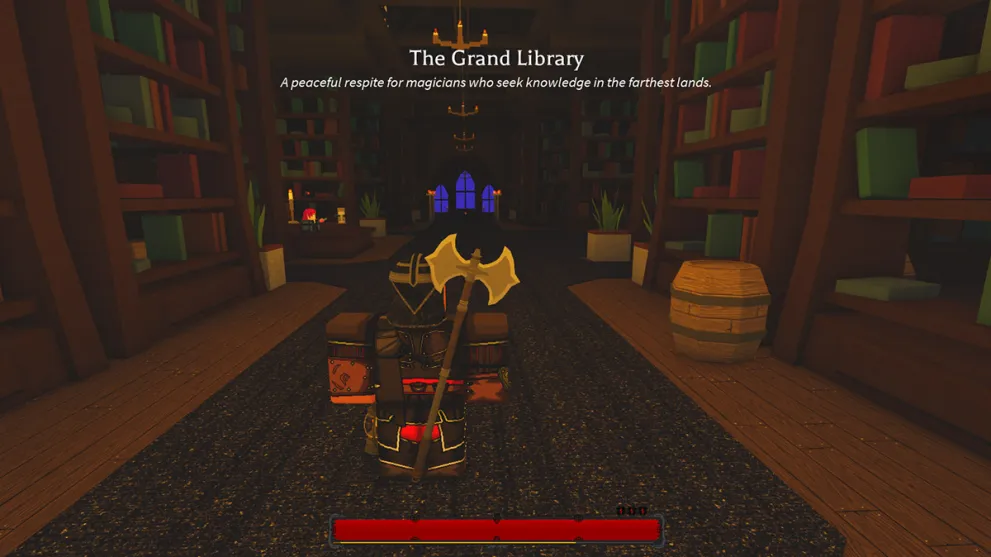 the grand library location in hollowed roblox