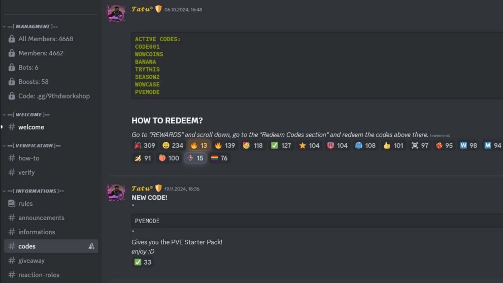 Crossblox codes Discord page