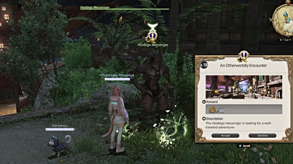 An Otherworldly Encounter quest in FFXIV