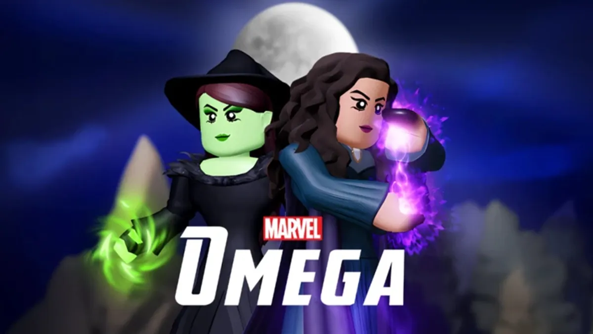 Marvel Omega codes - two characters in front of the moon