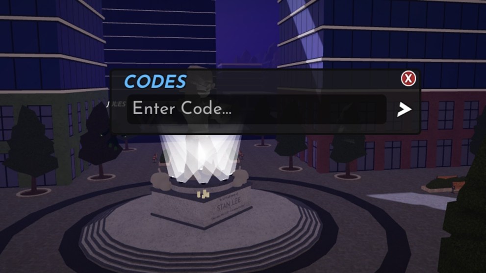 Code text box in Marvel Omega