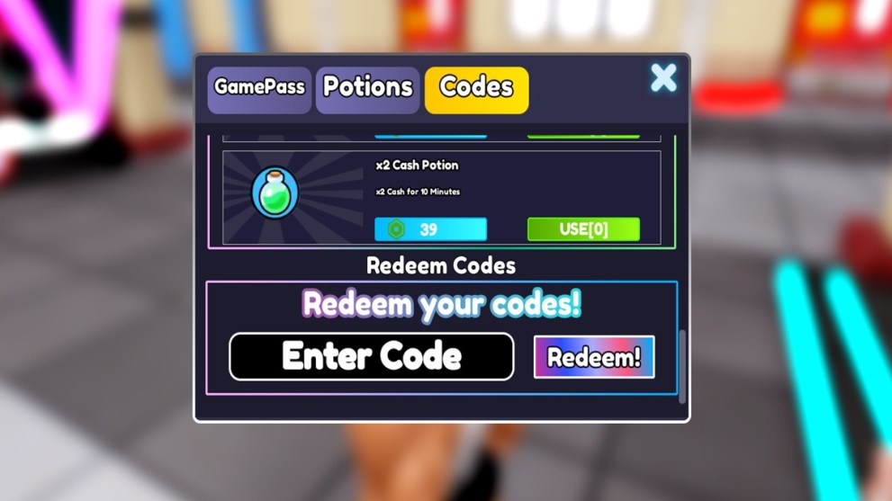 Codes textbox in School Baddies Simulator