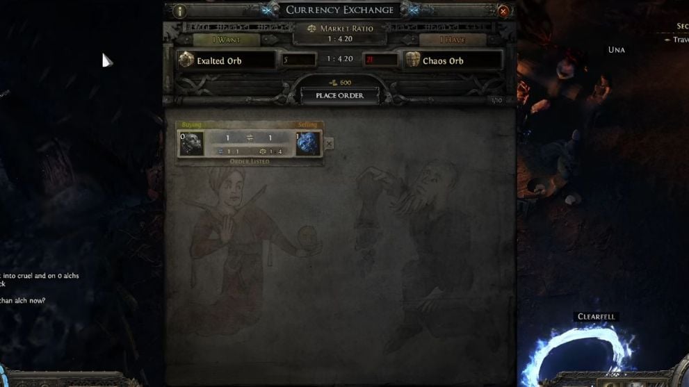 Preview of Currency Exchange window in Path of Exile 2