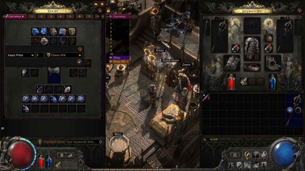 Currency being put up for trade in Path of Exile 2