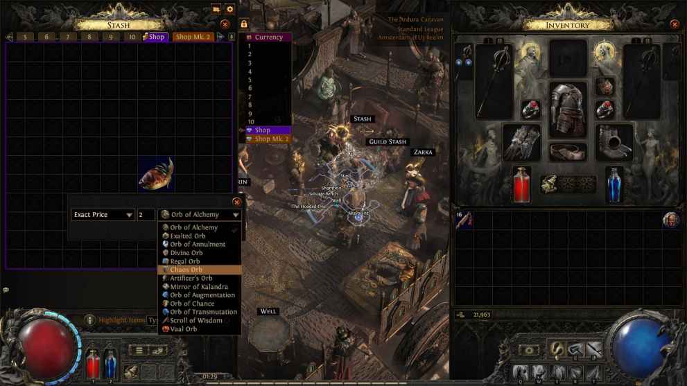 Goldrim being listed for sale in Path of Exile 2