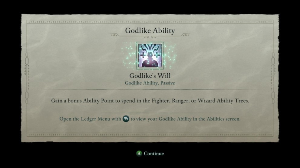 Avowed gameplay getting the Godlike's Will ability, which you unlock by incorrectly refusing The Voice's healing gift