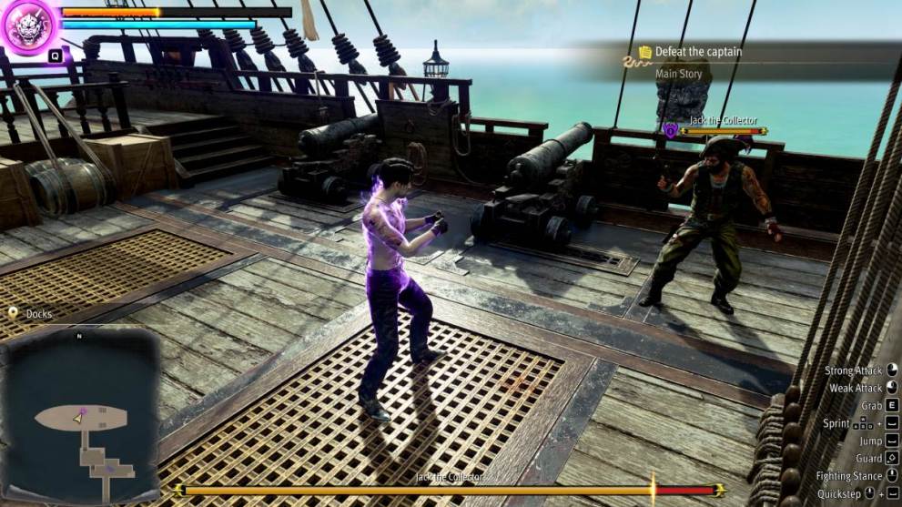 Combat against boss jack the collector in Like a Dragon Pirate Yakuza in Hawaii