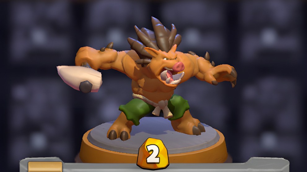 Quilboar mini in Warcraft Rumble