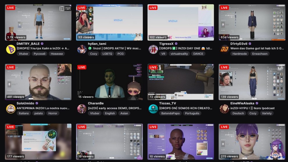 Channels streaming InZOI