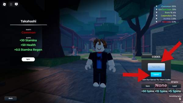 Redeeming codes in Blood Moon II: Slayers Path