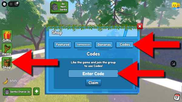 How to redeem 100 Players vs 1 Gorilla codes