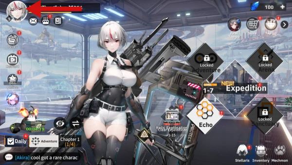 Redeeming codes in Apex Girls step 1