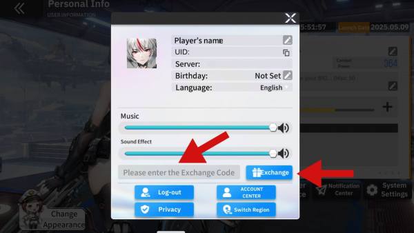 Redeeming codes in Apex Girls 2