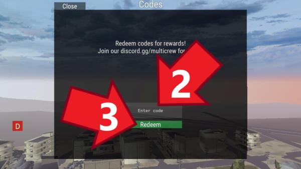 Multicrew Tank Combat Codes window