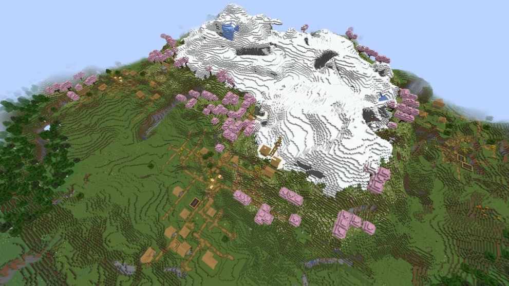 Three villages in Minecraft Chase the Skies update