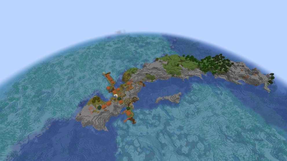 Acacia island village in Minecraft Chase the Skies update