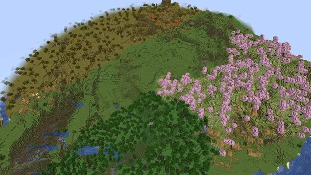 Three villages in Minecraft Chase the Skies update