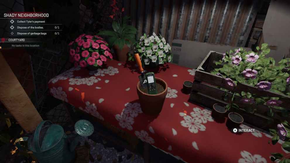 flower pot with phone evidence