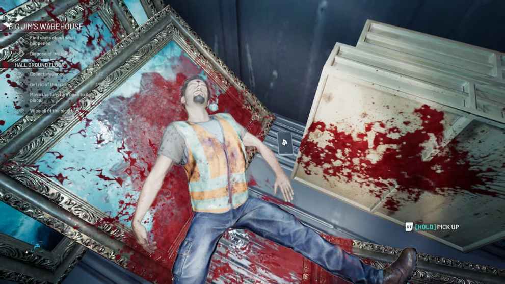 body with blood and paintings