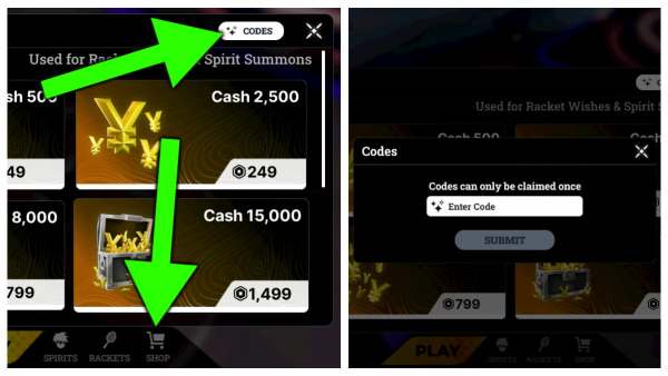 How to redeem Racket Rivals codes.
